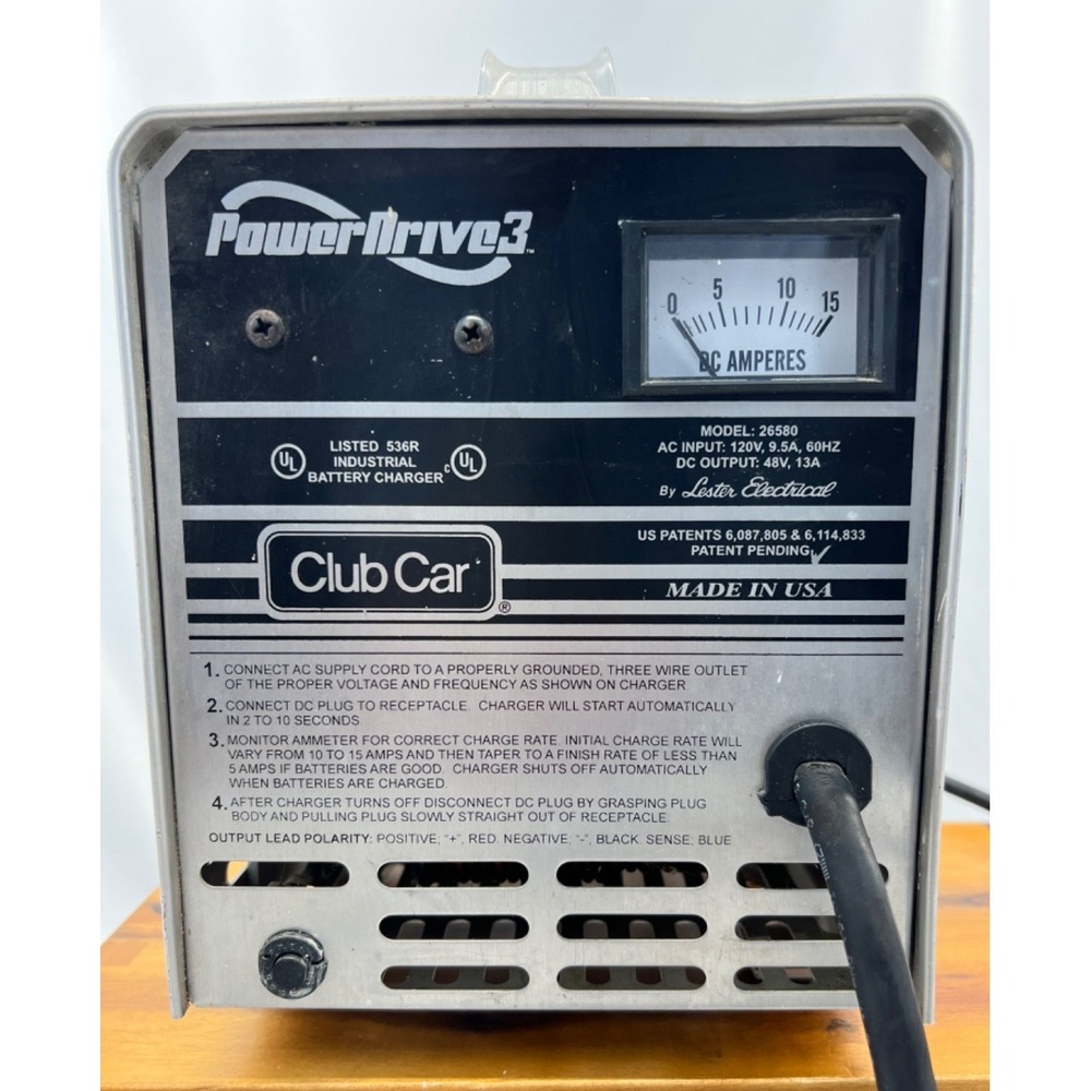 Club Car PowerDrive 3 48V Golf Cart Battery Charger Lester 26580 TESTED